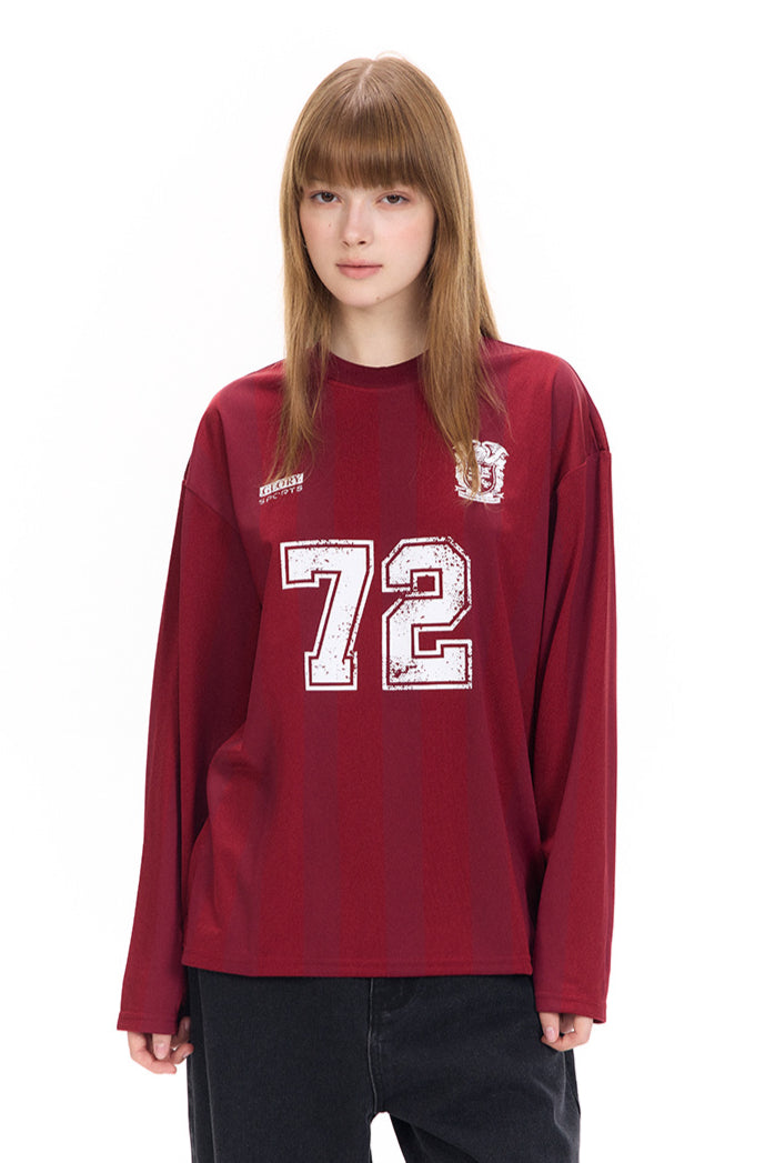 Number Print Sporty Long-Sleeve T-Shirt