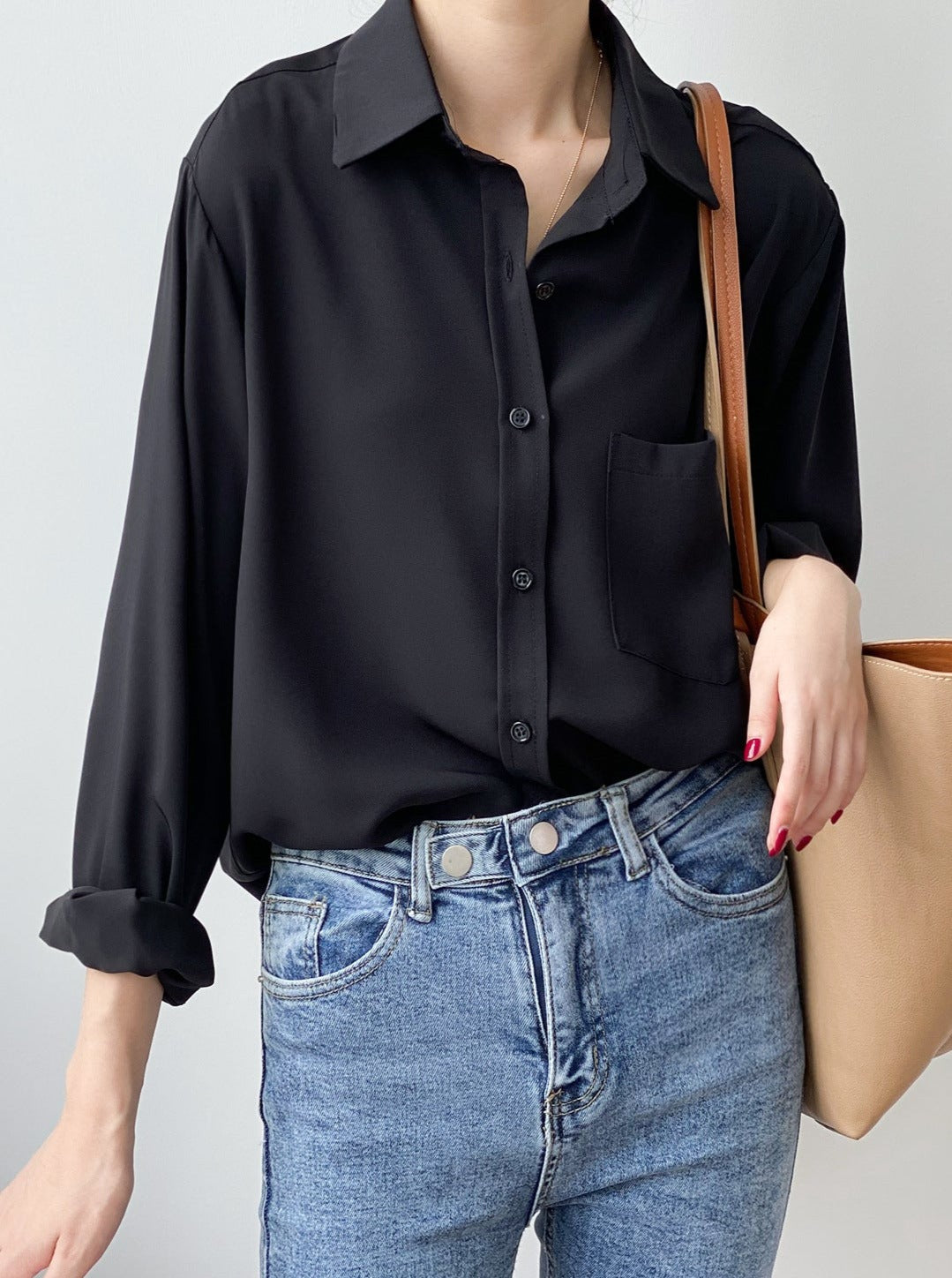 Chic Long Sleeve Lapel Shirt