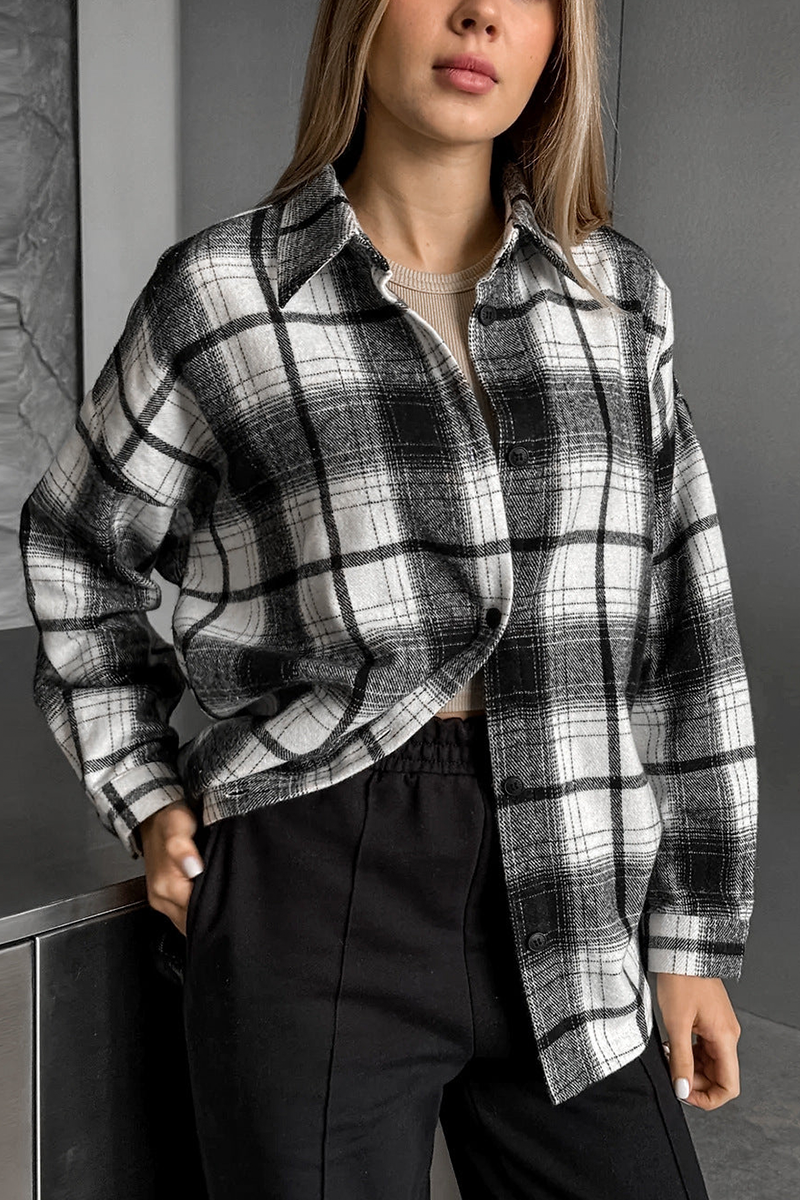 Modern Contemporary Plaid Overshirt