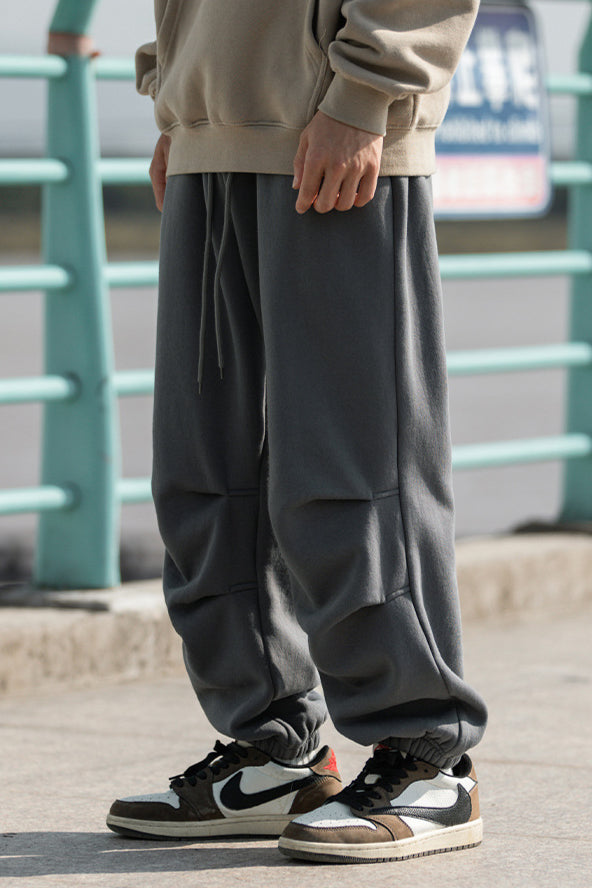 Casual Loose Double Pleated Paratrooper Pants