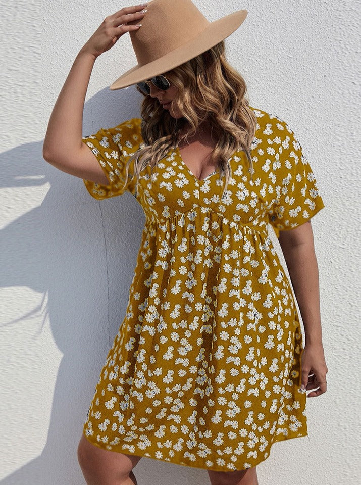 Floral Style Printed Vacation Dress