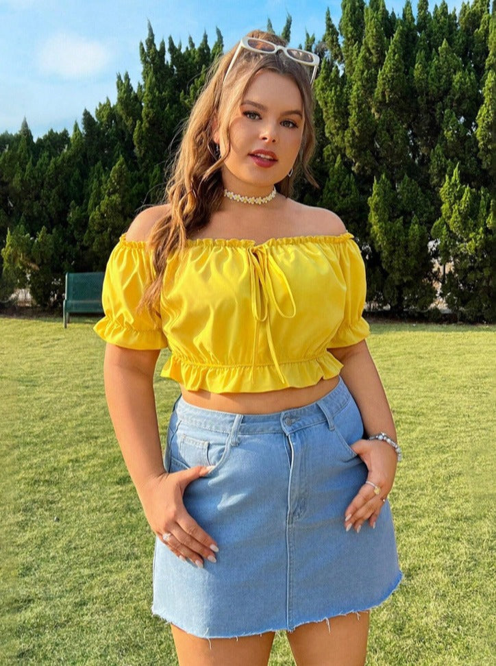 Yellow Summer Puff Sexy Sleeve