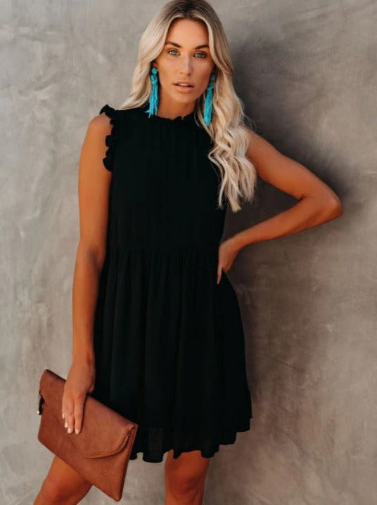 Solid Color Sleeveless Loose Dress