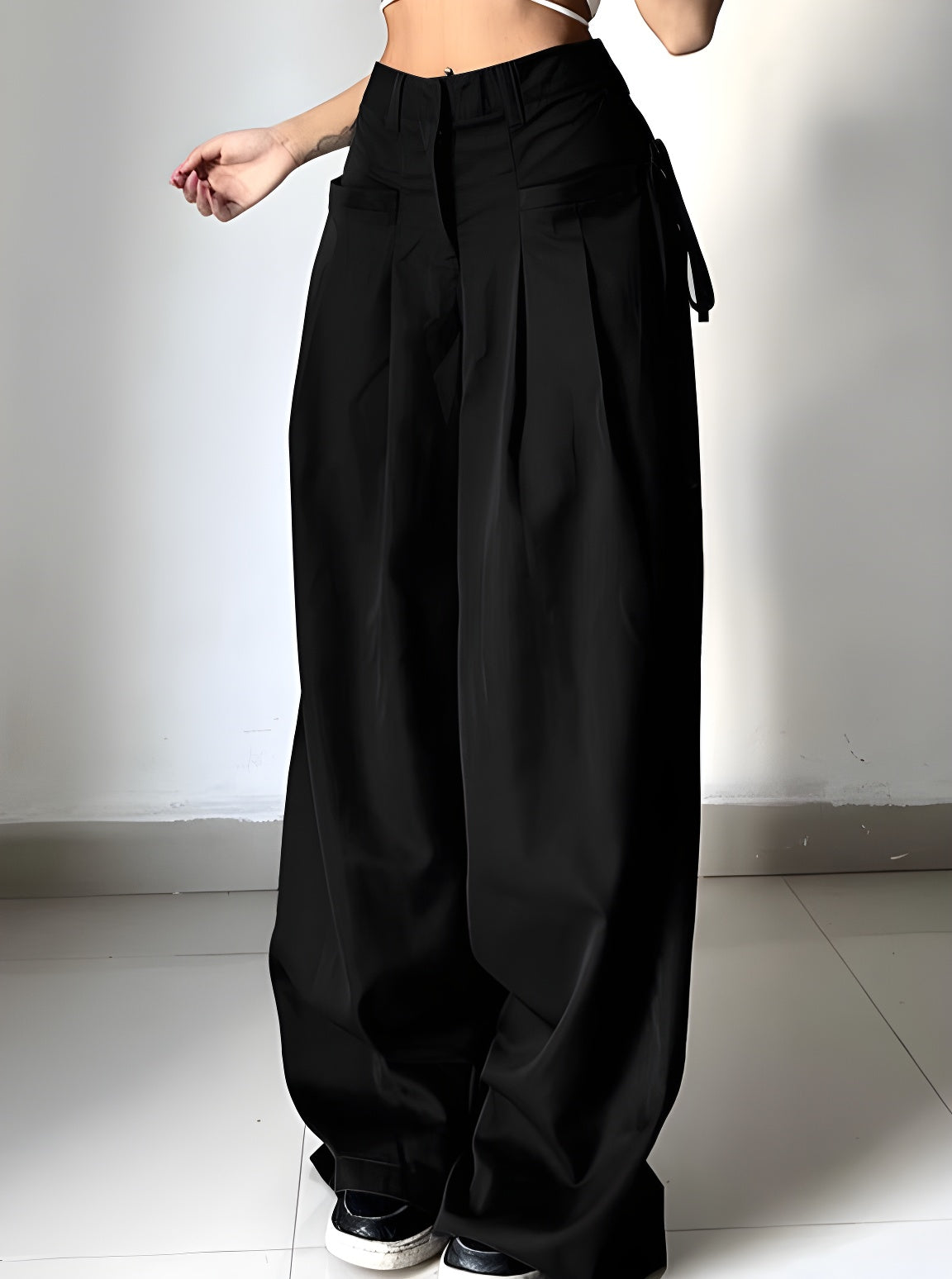 Retro Street Loose Wide Leg Low Waist Pants