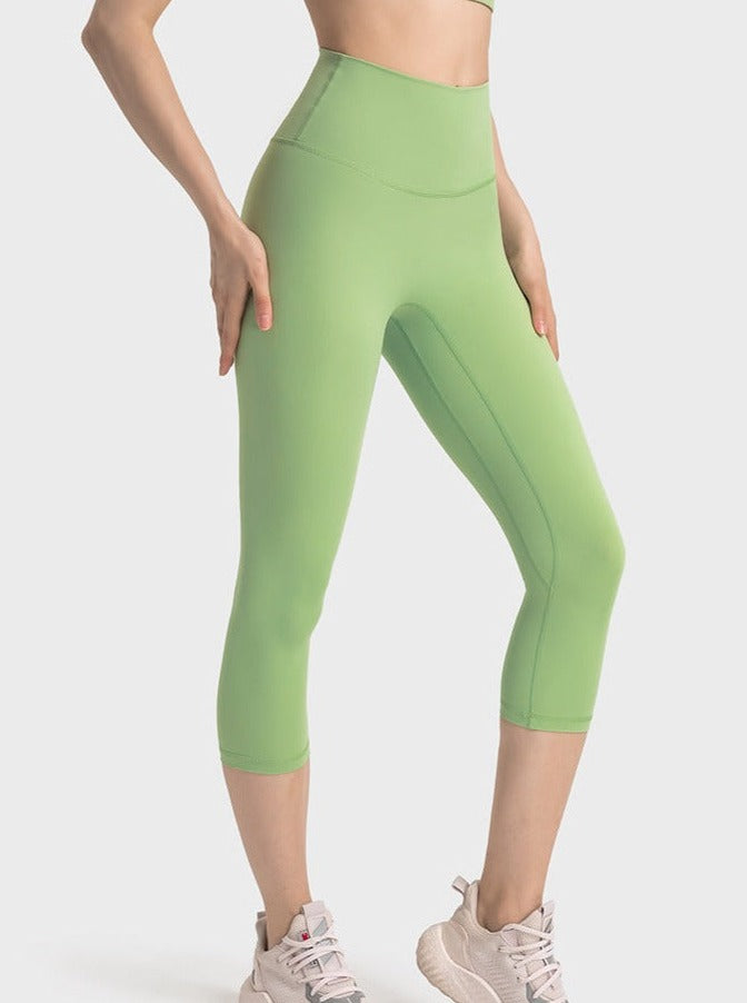 Apple Green Stretchable High Waist Exercise Yoga Pants