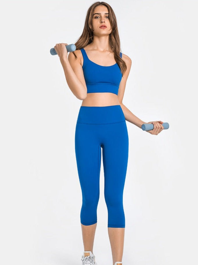 Royal Blue Stretchable High Waist Exercise Yoga Pants