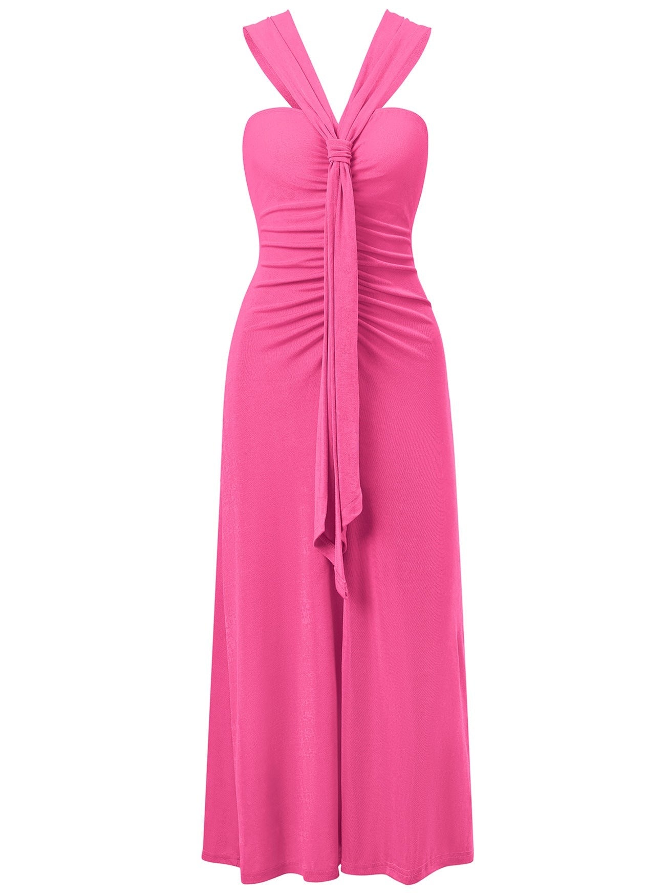 Vintage Strapless Pleated Midi Dress