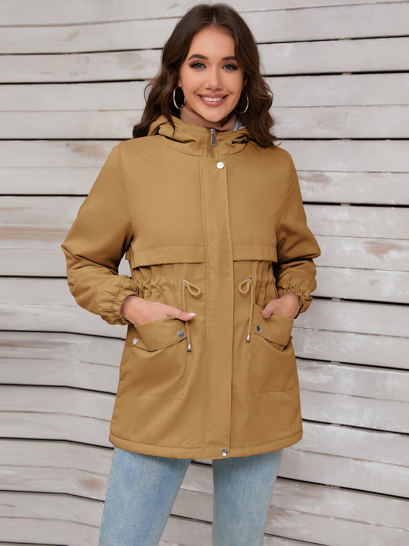 Hooded Parka with Adjustable Waist for Outdoor Adventures