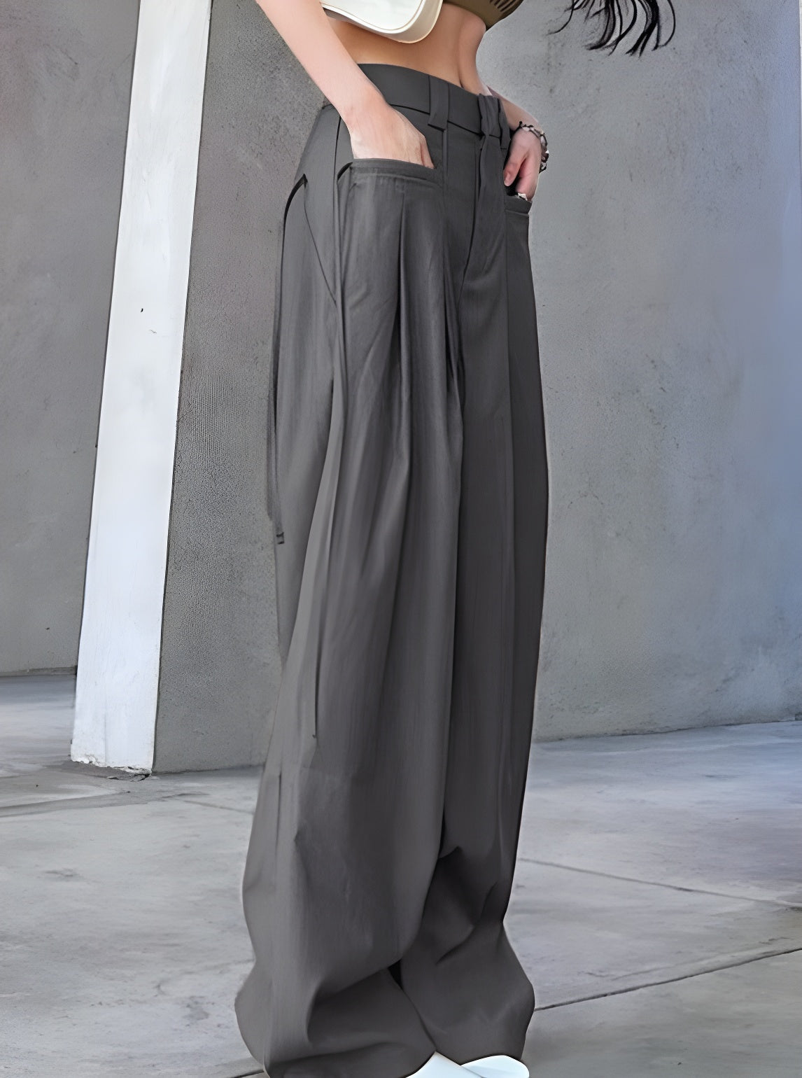 Retro Street Loose Wide Leg Low Waist Pants