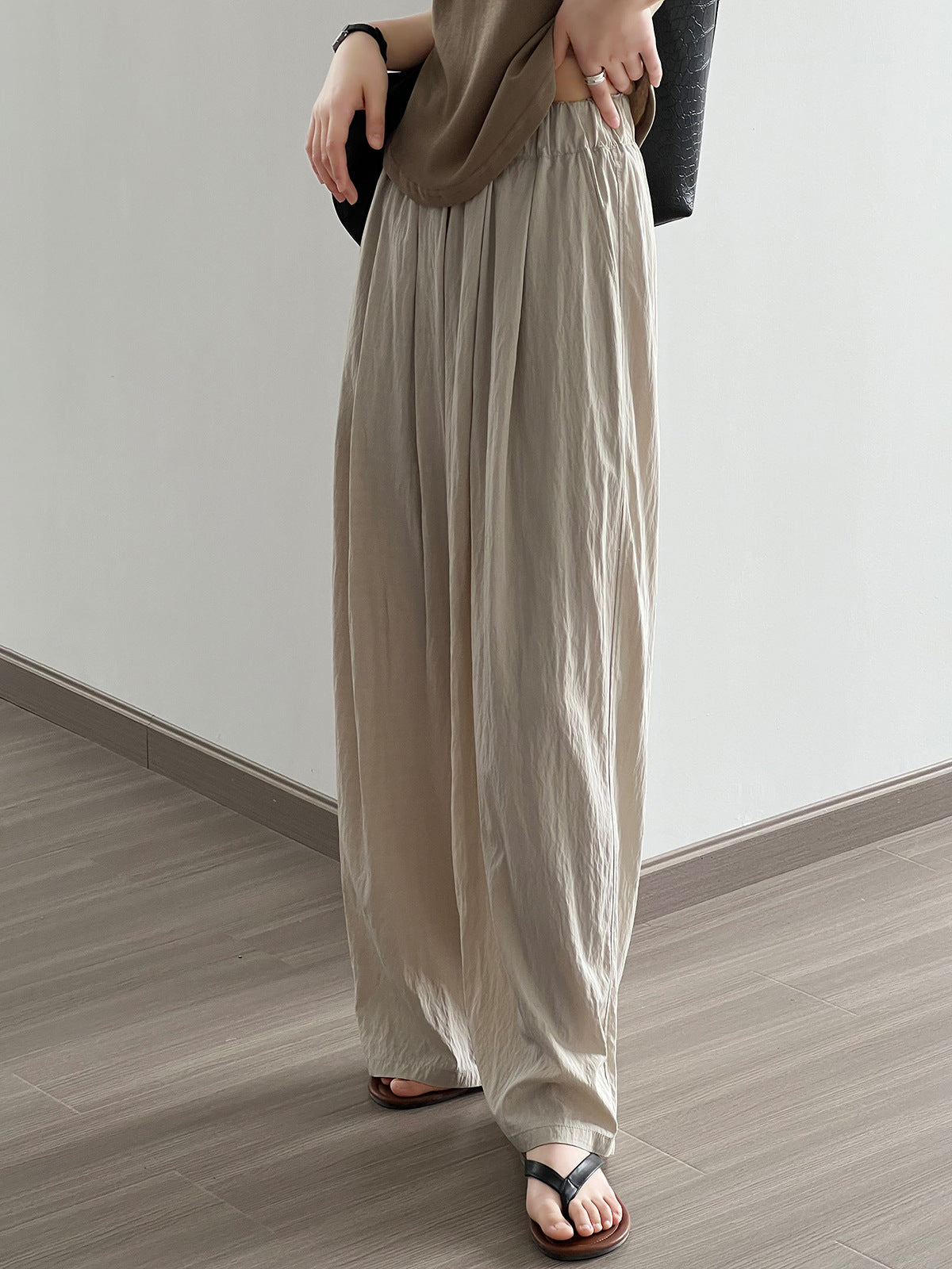 Apricot Lazy Loose Wide Leg Pants