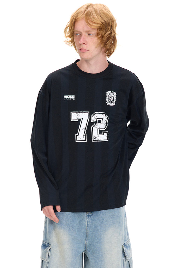 Number Print Sporty Long-Sleeve T-Shirt