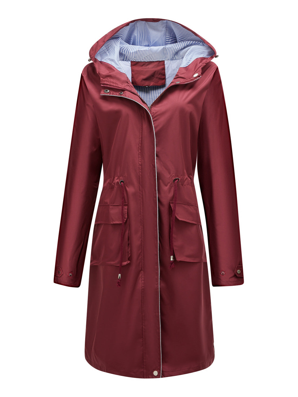 Lange Regenjacke Damen Mit Kapuze – Wetterfester Regenmantel Frühling Herbst