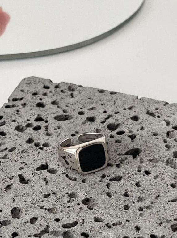 Silver Square Gem Ring Pinchbox 