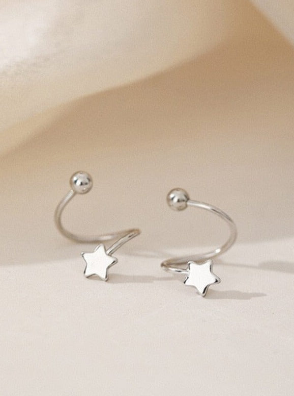 Silver Trendy Star Earring Pinchbox star 