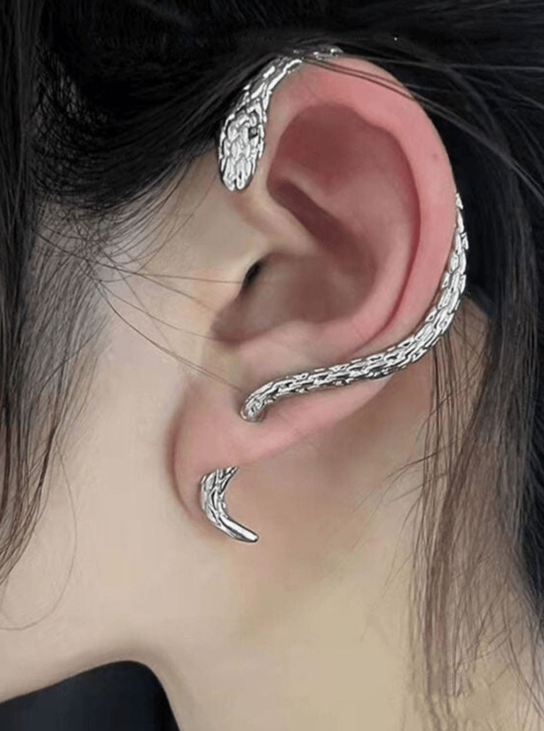 Slytherin Ear Cuffs Pinchbox Silver Left 